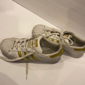 Adidas Superstar White and Gold 6